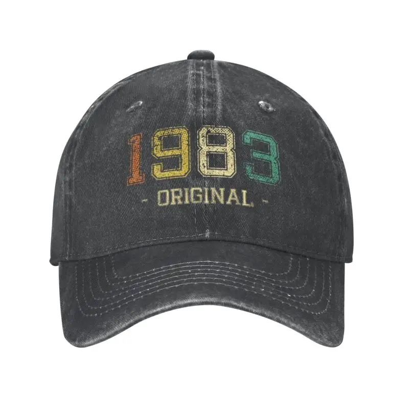 Custom Fashion Cotton Born In 1983 Original Vintage 80's Birthday Gifts Baseball Cap for Women Men Breathable Dad Hat Sports