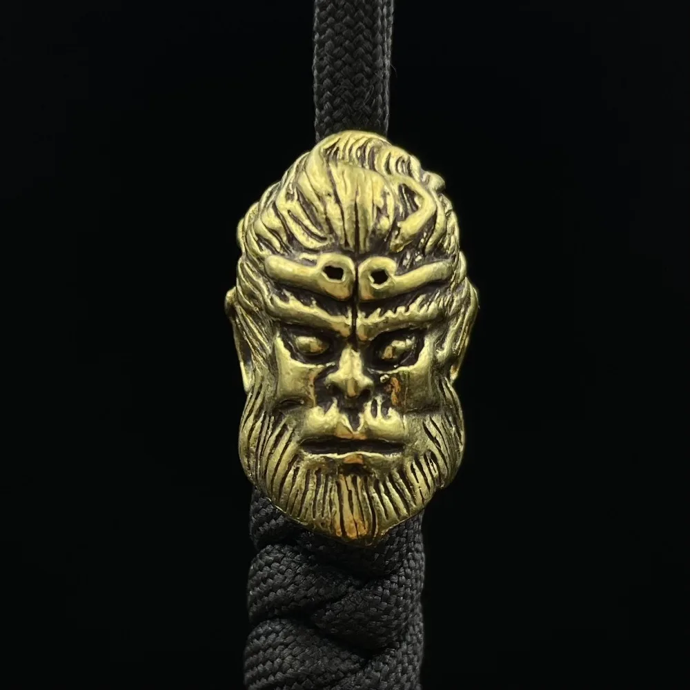 Black Myth Wukong Theme Charms  Monkey King Brass Beads DIY Paracord Accessories Woven Lanyard Pendants Jewelry Gifts