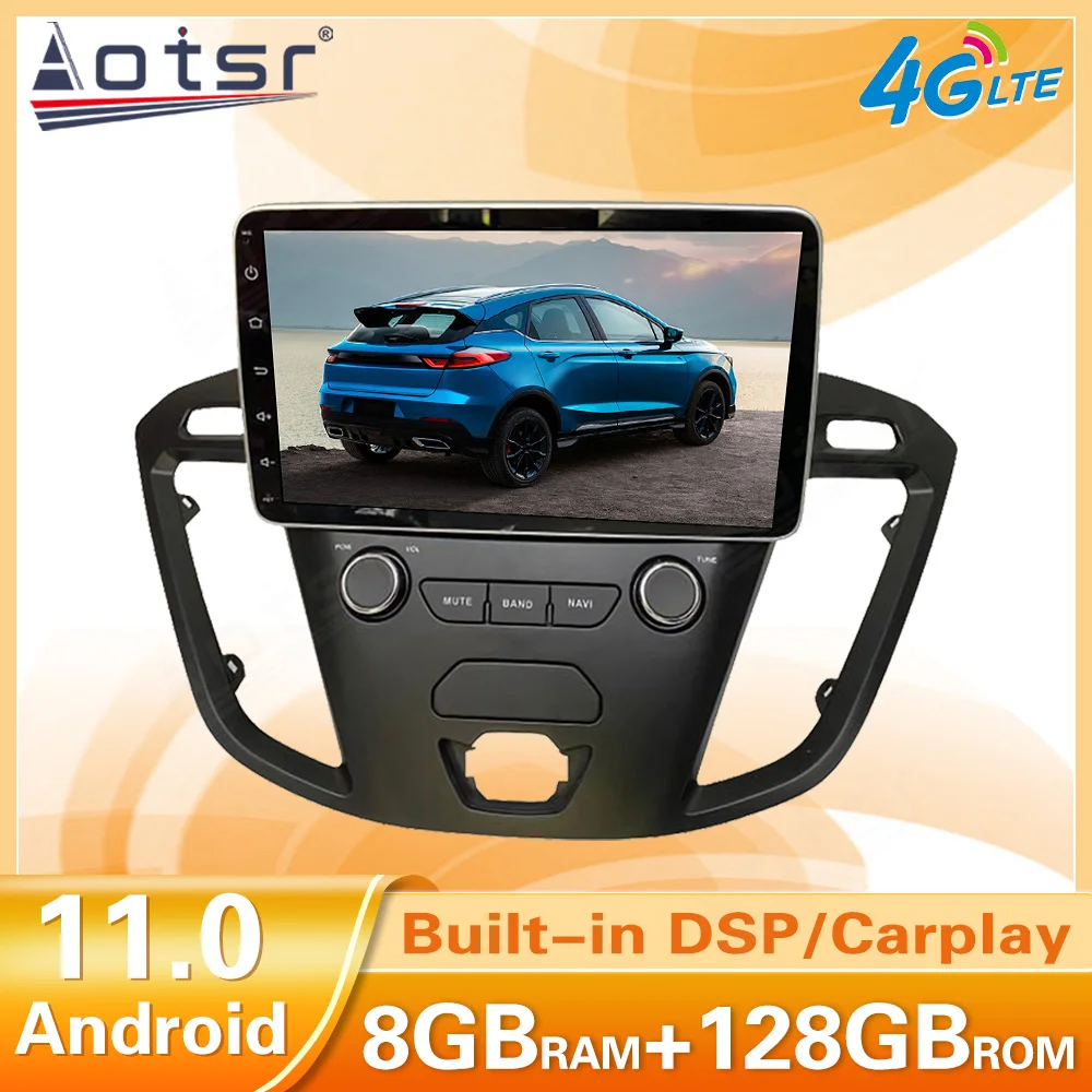 128G Android For Ford Tourneo Transit Custom 2013-2018 Car Multimedia Stereo Player Audio Radio GPS Navi Head Unit 1 Din Carplay