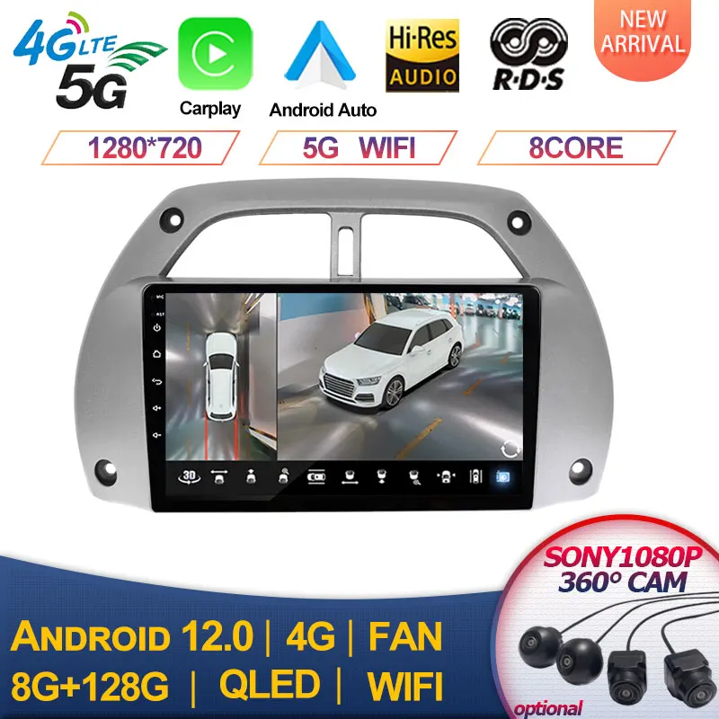 

For Toyota RAV4 Rav 4 2001-2006 Android 13 2 DIN Car Radio Multimedia Video Player 2DIN stereo GPS Navigation Carplay