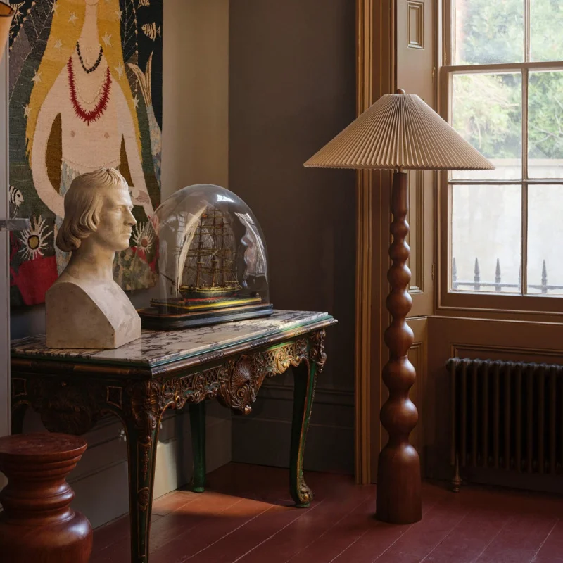 

Напольный светильник для гостиной и спальни, бамбуковое плетение, винтажный стиль Ваби-саби, прикроватная лампа, антикварный вертикальный светильник