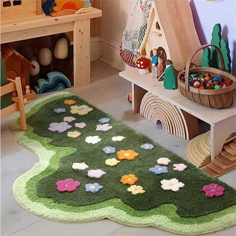 Moss Tufted Rug Carpet for Living Room Bedroom Irregular Thicken Plush Non-slip Floor Mat Kids Room Bedside Area Rug Home Decor