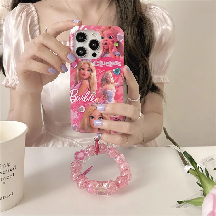 Kawaii Barbie Girl Pink Cartoon Phone Case For IPhone 11 12 13 14 15 Pro Max Shockproof Protective Soft Silicone Back Cover Gift