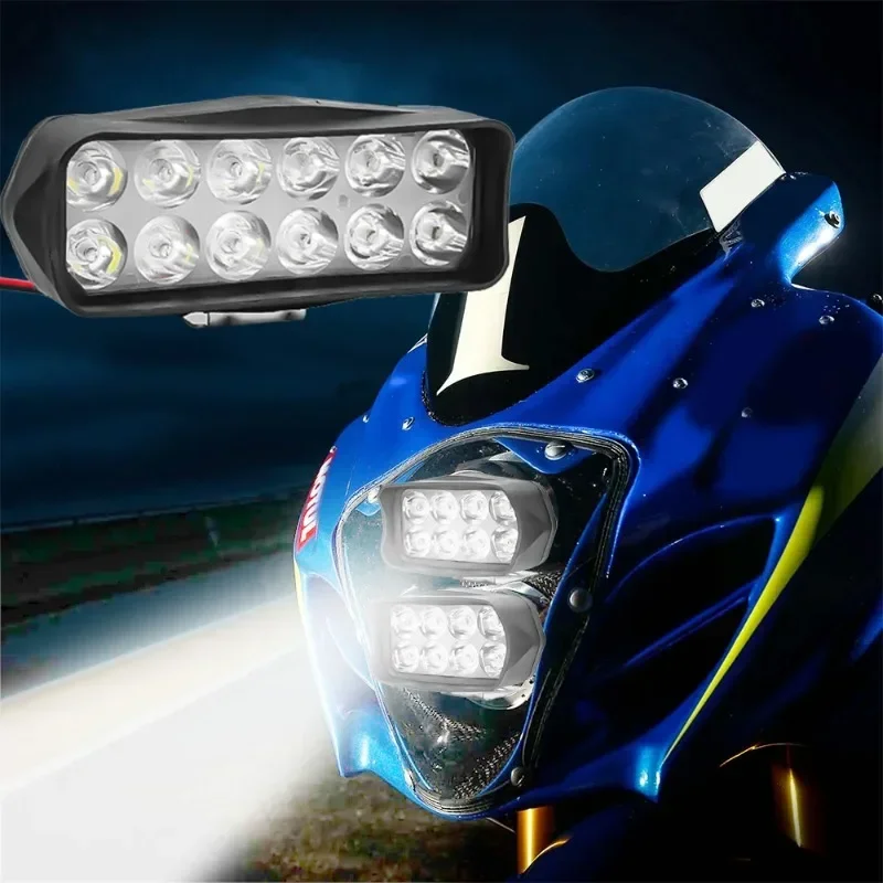 12V Universal Car Work Lights 8/12/16LED Off-road Vehicle Truck Driving Modified Headlights Motorcycle Fog Headlights DRL Lamp