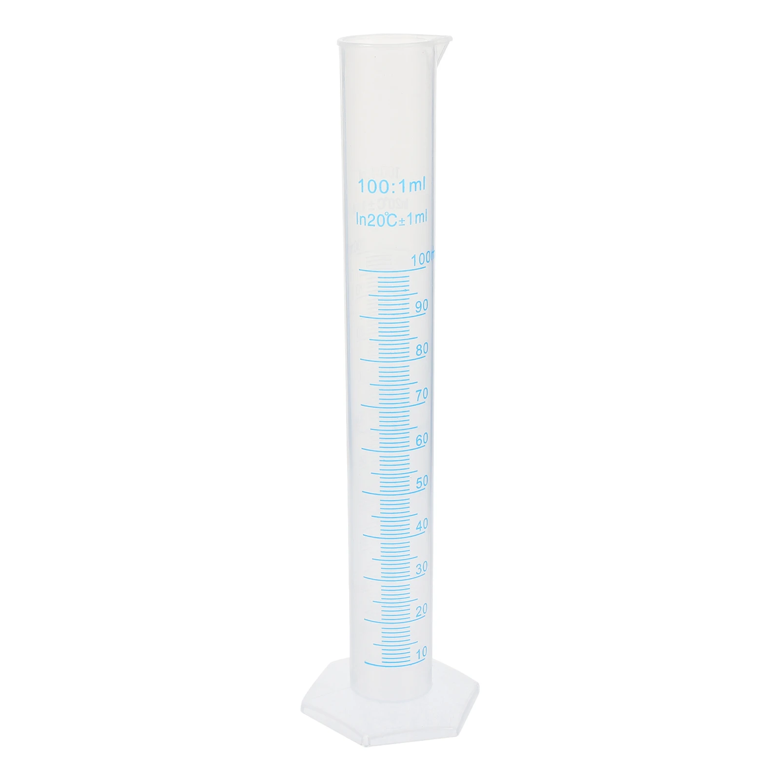 100Ml Transparent Graduated Plastic Measuring Cylinder Lab Use Food Grade Material Non Wetting Interior Accurate Meniscus Free