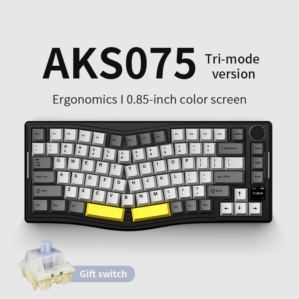 AKS075 Wireless Mechanical Keyboard Kit 3 Modes Wired 2.4G BT5.1 Keyboard Gasket Structure Customized Gaming Keyboard Kit For PC