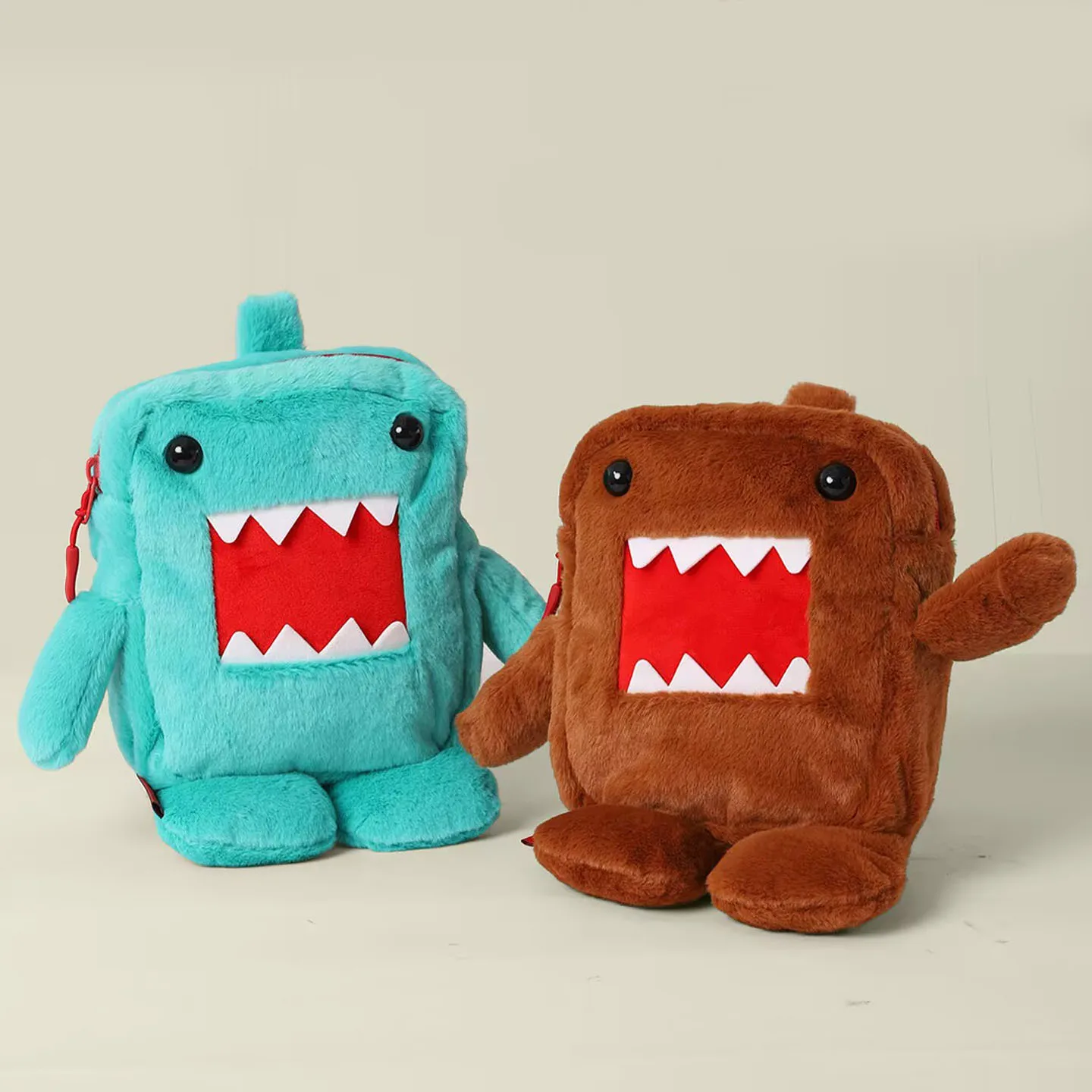 Cute Domo Kun Colorful Series Plush Stuffed Crossbody Bags for Women Small Phone Shoulder Messenger Bag Hanging Storage Pockets