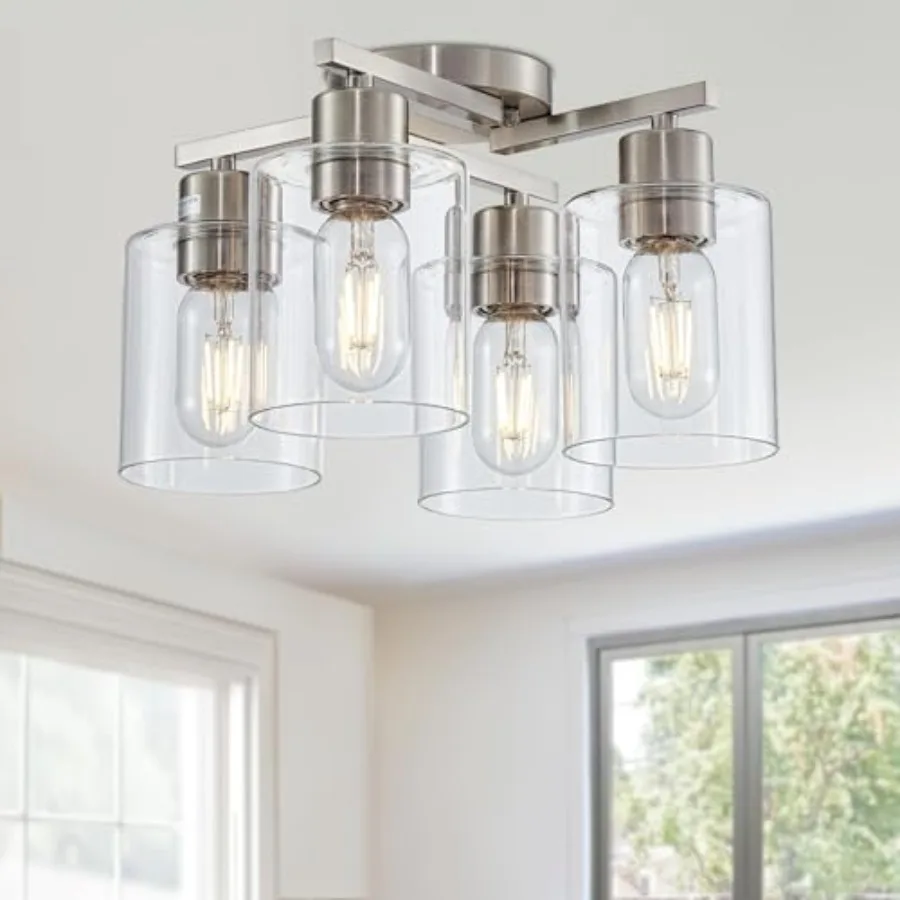 

Semi Flush Mount Ceiling Kitchen ing Fixtures Ceiling Kitchen Cieling Fixtures with Clear Glass Shade for Dining Room Bedroom L