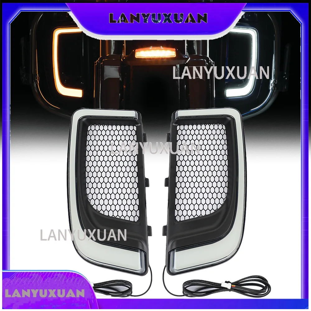 2026 LED Motorcycle Under Fairing Grille Lighting for Touring Street Glide Road King Electra Glide Softail Dyna V-Rod