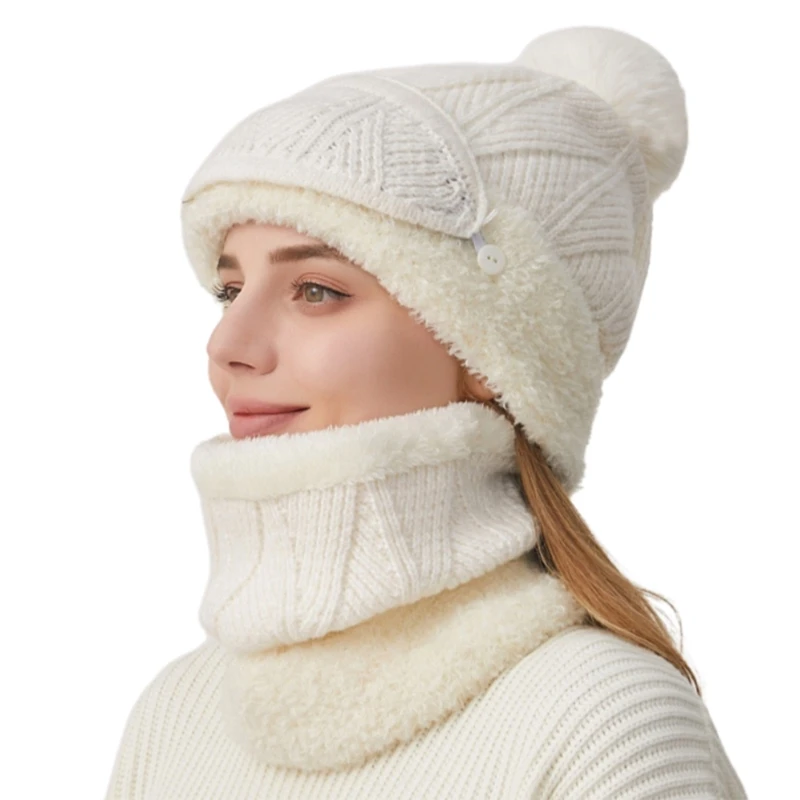 Stylish Winter Hat for Women Student Full Coverage Pullover Skull Hat for Warmth