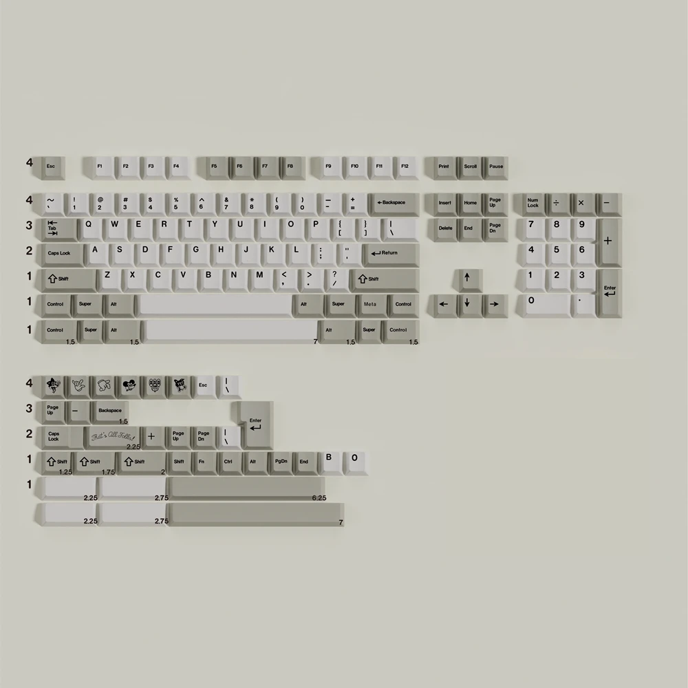 1 Set GMK CYL Rubrehose Keycaps PBT 5 Side Dye Subbed Key Caps