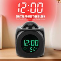 LED Projection Alarm Clock Ceiling Display Bedsides Table Clock Voice Multifunction Digital Projection Clock Temperature Display