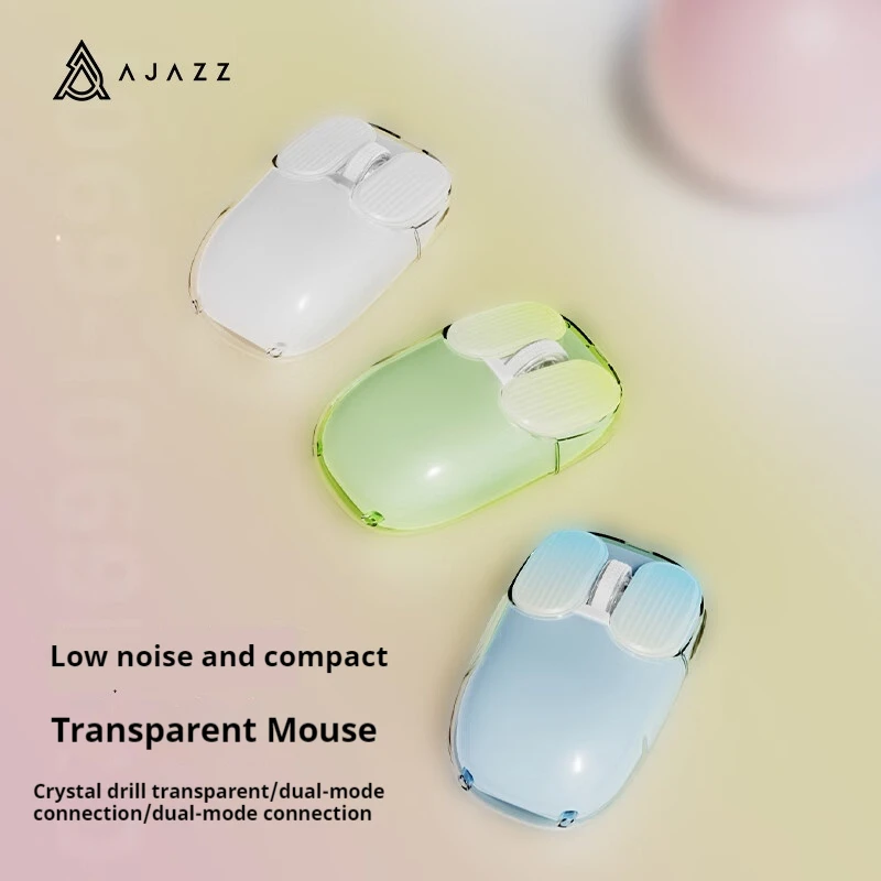 

Беспроводная Bluetooth-мышь Ajazz I069, 2,4 ГГц, два режима, бесшумная, легкая, прозрачная