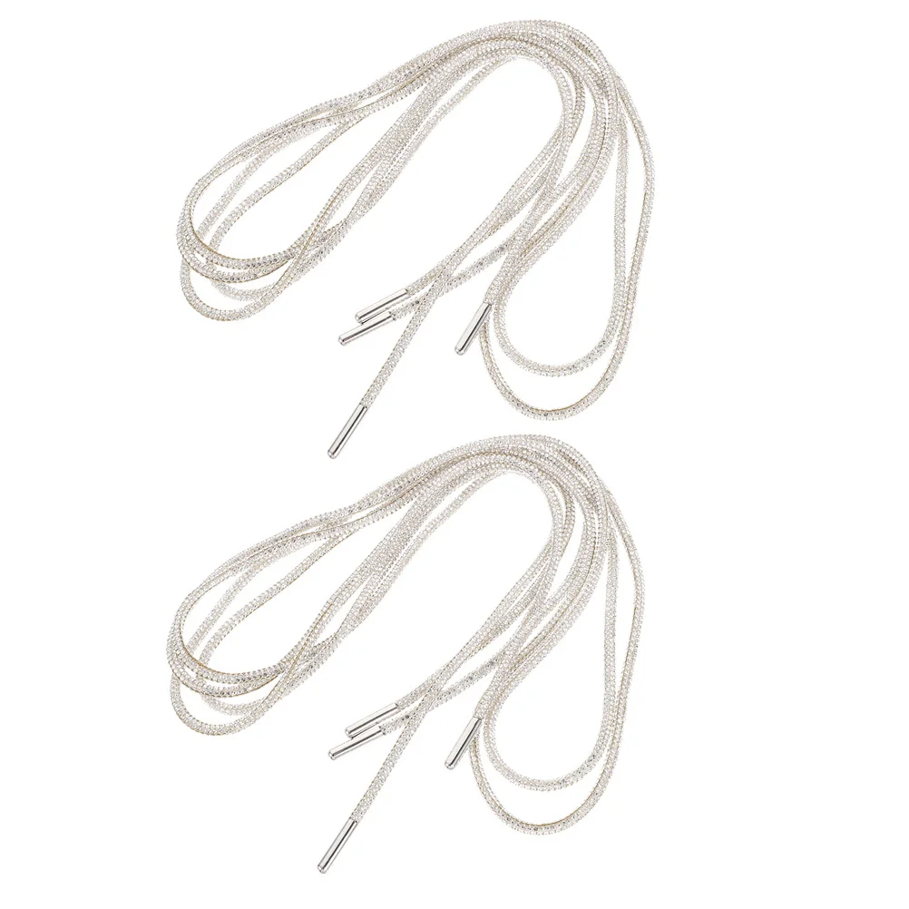 

4Pcs Bling Rhinestone Laces 120Cm Sparkle Rope Laces for Shoes Sneakers Weddings and Special Occasions Lacing Cord