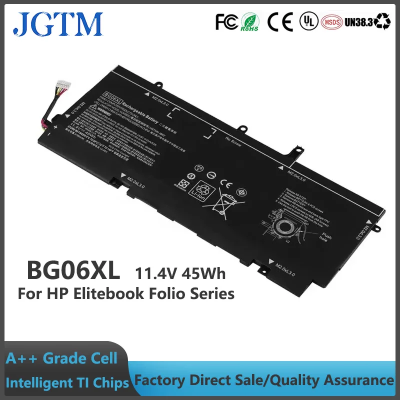 JGTM 11.4V 45Wh Laptop Battery BG06XL Replacement For HP Elitebook Folio 1040 G3 Series BG06XL BG06045XL 804175-181 804175-1B1