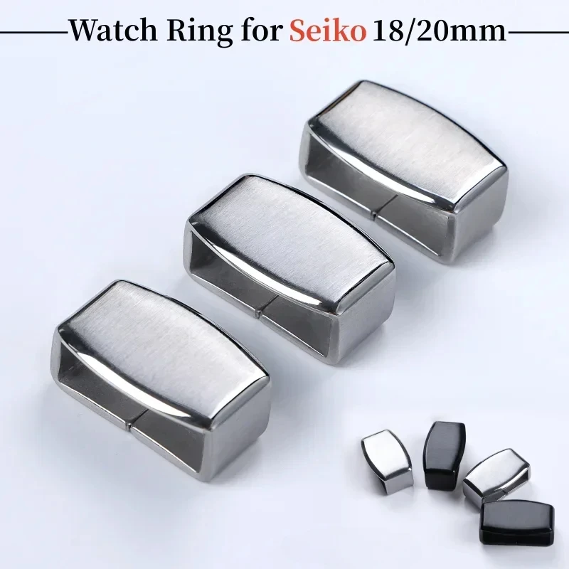 316L Stainless Steel Buckle Ring For Seiko Silicone Strap 18mm 20mm Pin Clasp Loop Holder Keeper Watch Acessories