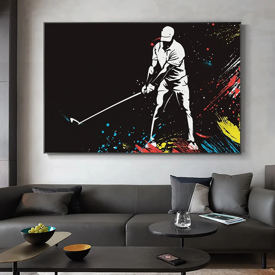 Graffiti Golf Swing Poster Wall Art Canvas painting black and white Fashion Prints Decorative For Living Room Pictures Artwork