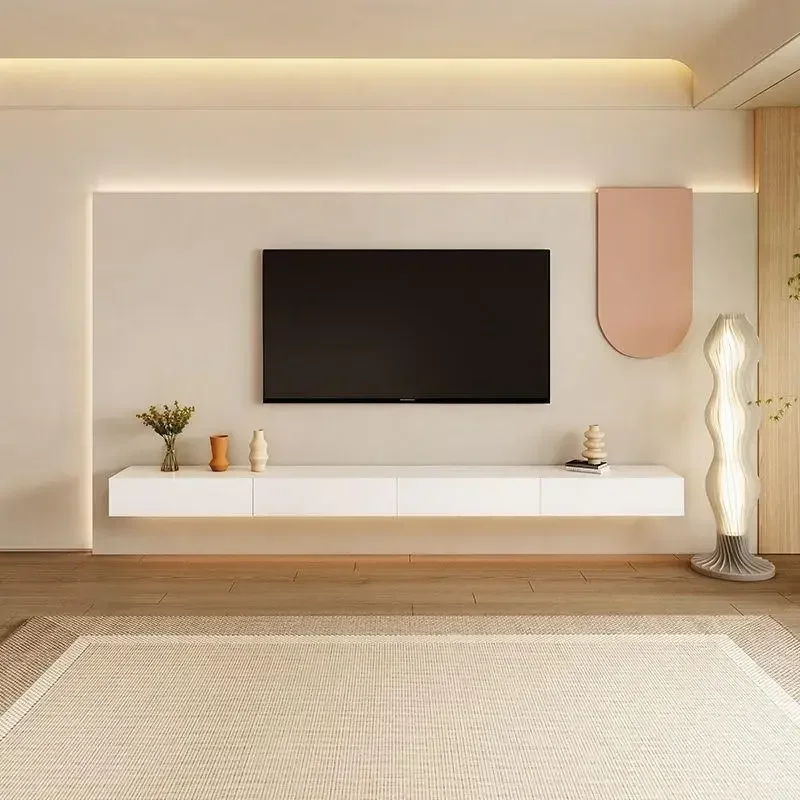 Hanging Console Tv Stands Floating Lowboard Cabinet Mirror Simplicity Tv Stands Console Suporte  Italian Furniture