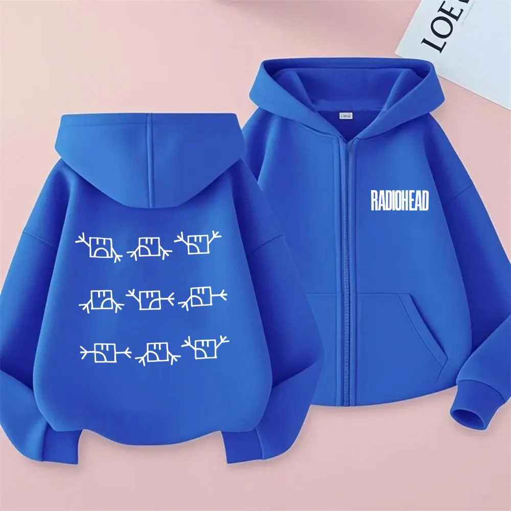 Rock Band Radiohead Lustige Meme Zipper Hoodie Männer Frauen Casual Retro Gothic Zip Up Hoodies Unisex Mode Übergroße Jacke Mantel