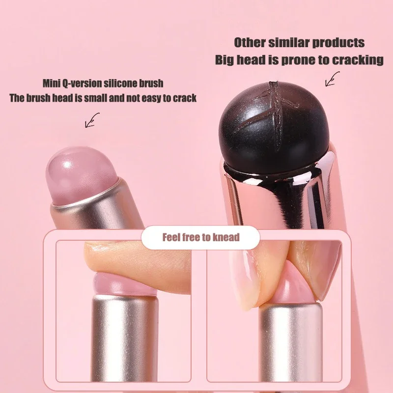 1Pcs Nail Art Silicone Applicator Stick Brush Lipstick Powder Dust Applying Pen for Gradient Effect Smudge Makeup Manicure Tool image 3