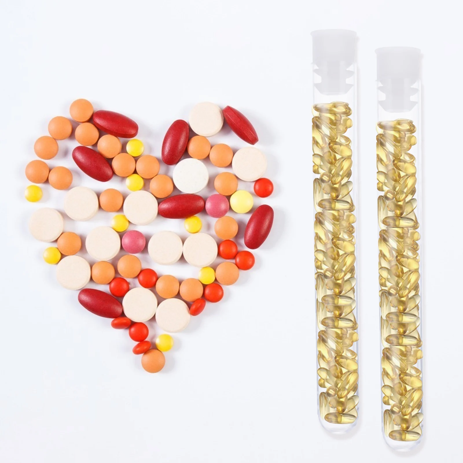 

100pcs Plastic Test Tubes Transparent Bottles for Experiment Science Lab Kids Teaching Easy Storage Leak Proof