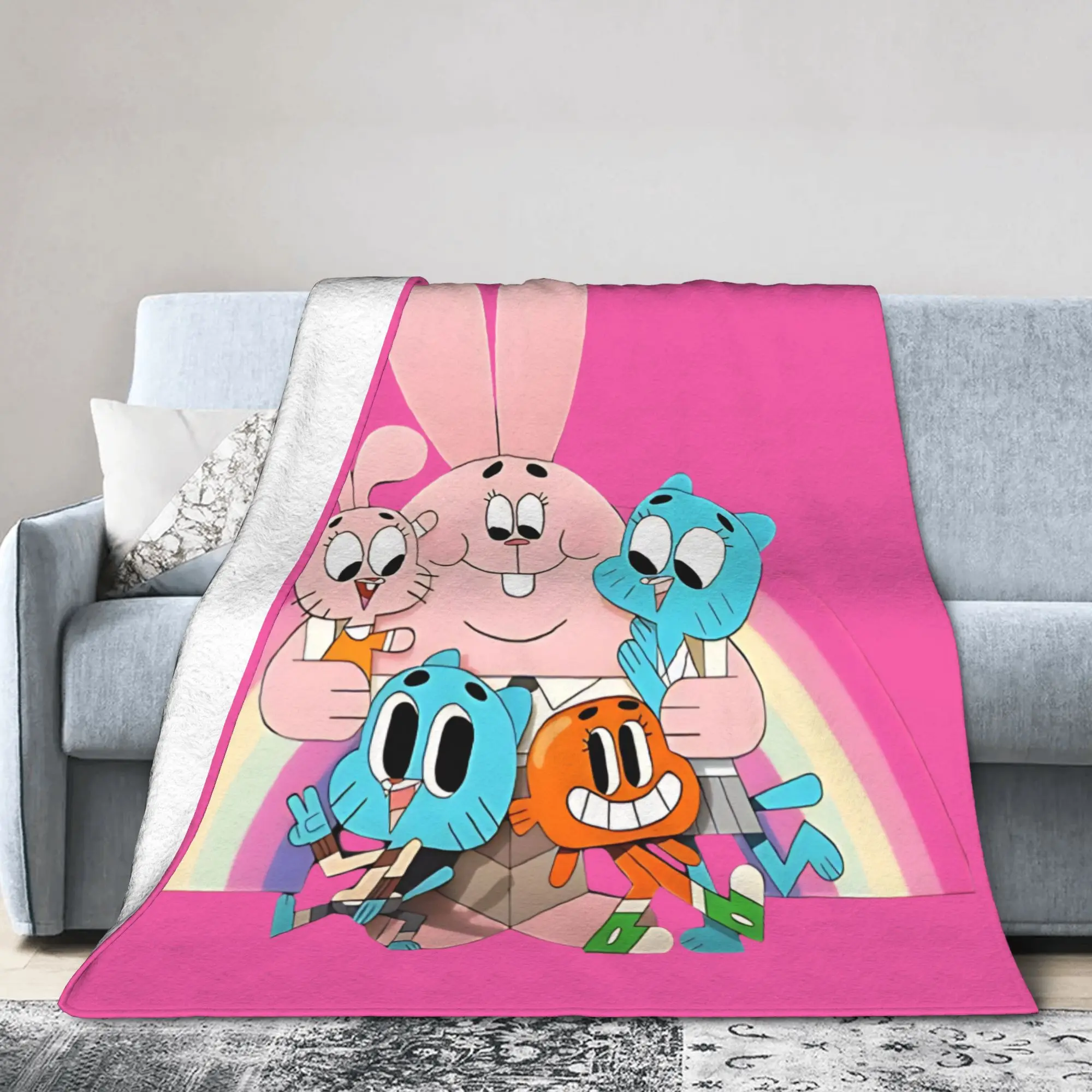 Cartoon Comedy Gum Ball Movie  Blanket  Plush Funny Soft Throw Blankets for Coverlet Decoration