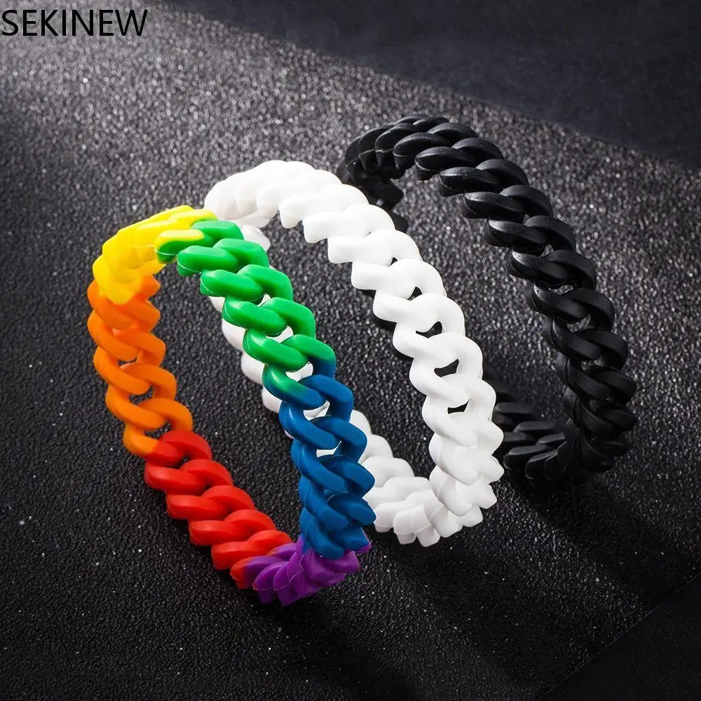 

Silicone Hollow Bracelet Colorful Rainbow Wristband Waterproof Wrist Bands