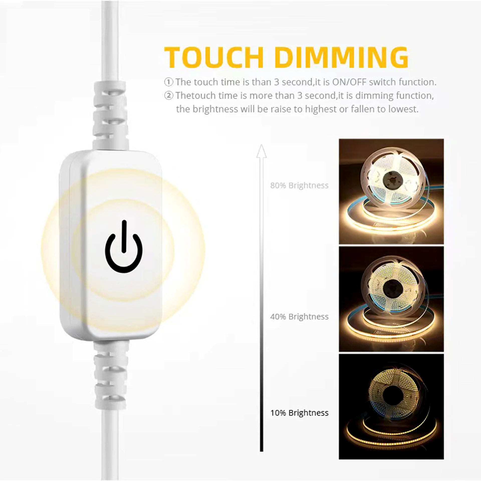 High Quality FOB COB LED Strip Light 5V USB LED Tape Touch Sensor Switch For Kitchen Under Cabinet Lighting