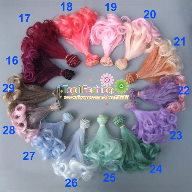 1pcs 15cm high temperature soft curly bjd doll hair for 1/3 1/4 OD OB AD BJD diy doll wigs