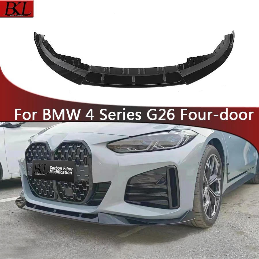 

For BMW 4 Series G26 four-door car three-stage front lip ABS bright black front shovel front spoiler car surround accessories