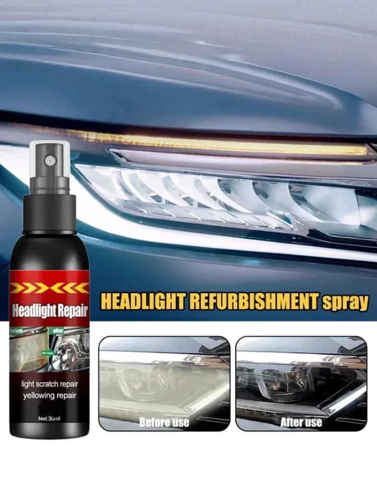 Car Headlight Restoration Fluid - Fast Remove Yellowing & Scratches, Restore Clarity & Shine, Enhance Night Driving Safety