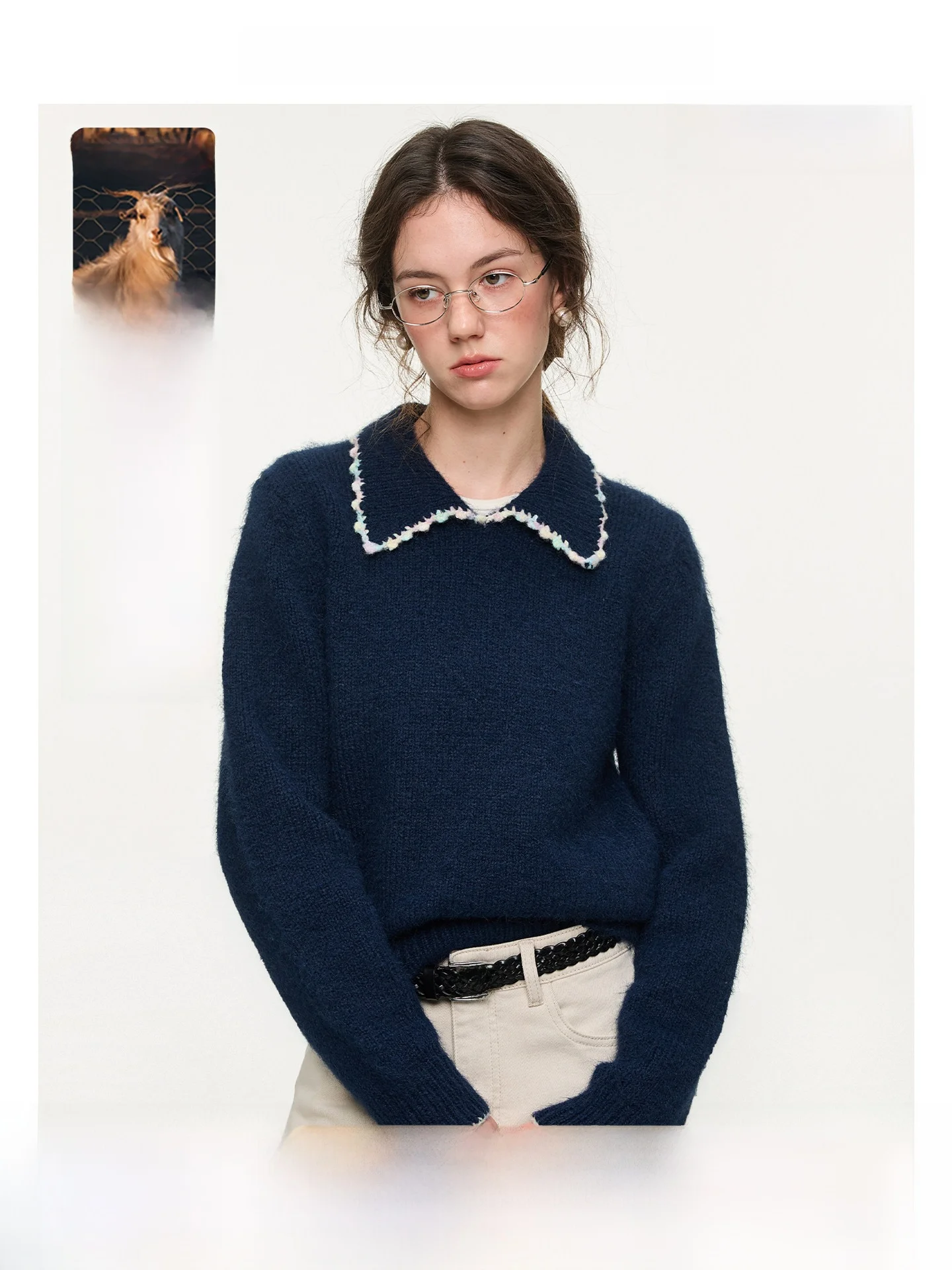 

Женский вязаный свитер Vega Chang, осень-зима 2021, цветной блузка с кукольным воротником, повседневная свободная посадка, дышащий ort Sve