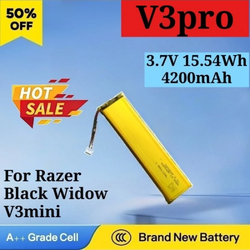 New 3.7V 15.54Wh 4200mAh Rechargeable Battery for Razer Black Widow V3pro V3mini Wireless Bluetooth Mechanical Keyboard Battery