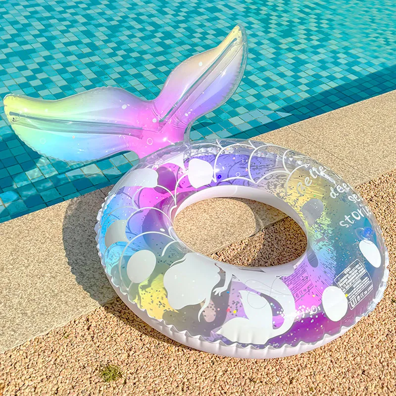 Anello da nuoto per adulti addensato 90 Anello da nuoto a sirena grande Galleggiante sotto le ascelle Galleggiante gonfiabile per piscina con coda di pesce per donne e uomini