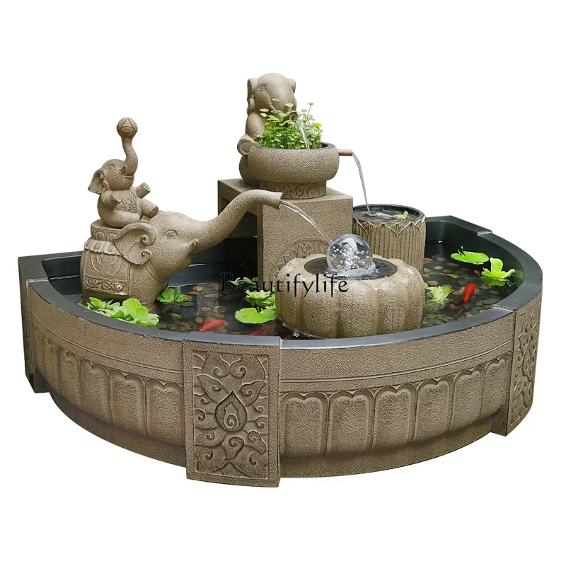 

FG26Garden fish pond, flowing water, outdoor garden, fountain landscaping, outdoor fish tank decoration ornament