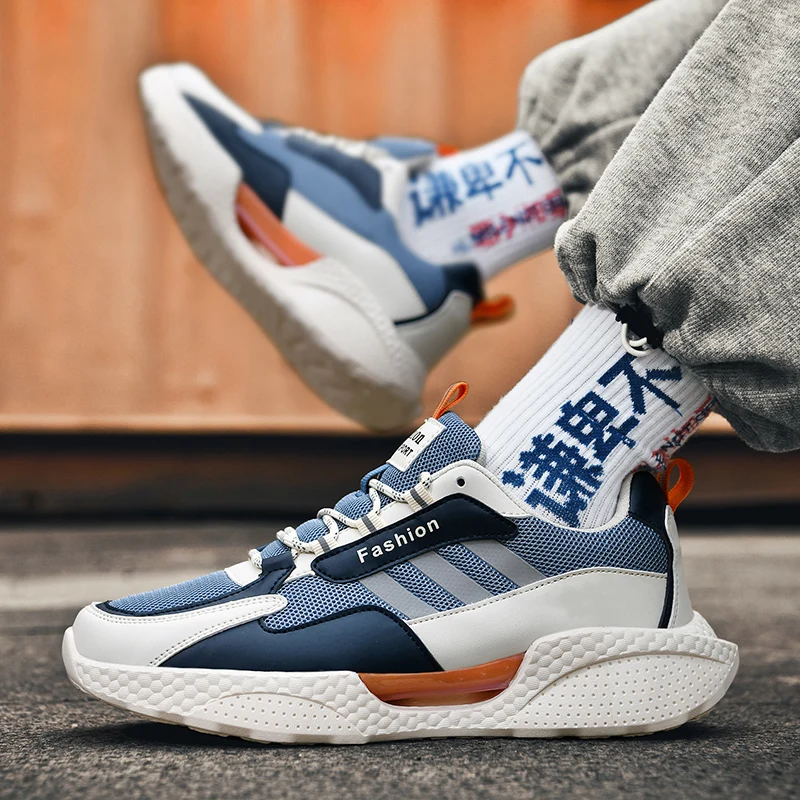 أحذية رجالية منسوجة شبكية قابلة للتنفس، أحذية رياضية كاجوال جديدة متعددة الاستخدامات، أحذية للأب مضادة للانزلاق وممتصة للصدمات للطلاب