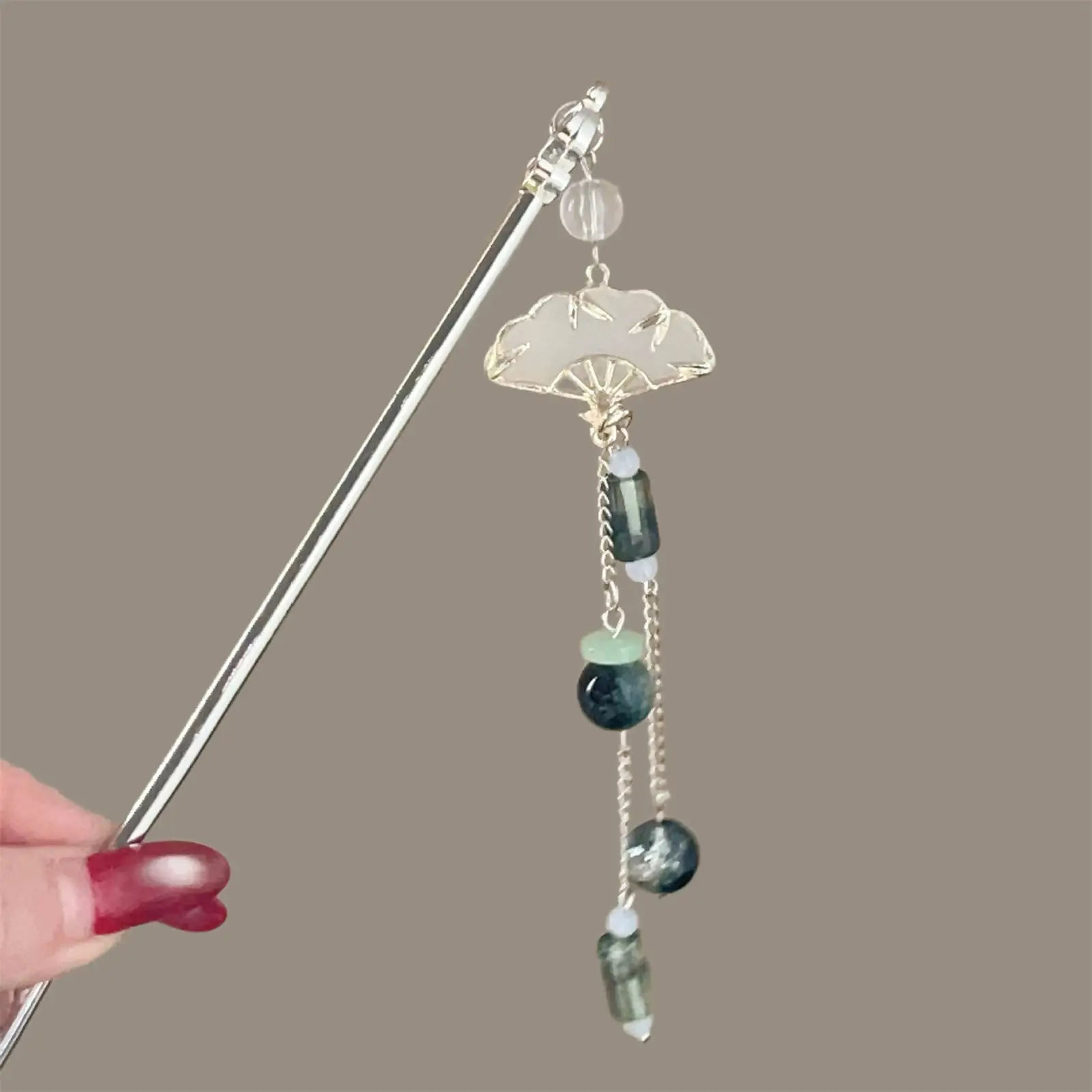 Traditional Bamboo Leaf Tassel Bun Stick Tassel Hair Stick Trendy Hair Decor Hairpin Girls Daily Life Hair Accessories Gift