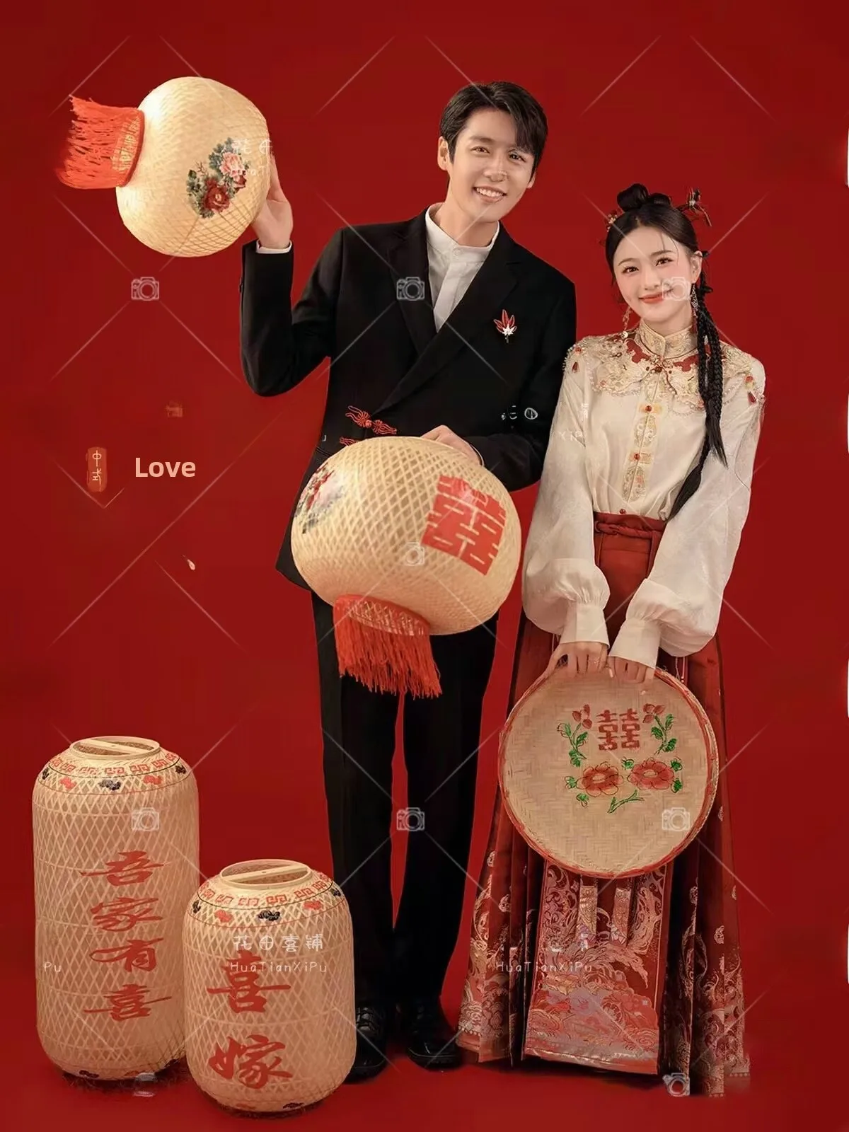 

Красное винтажное свадебное платье для пар, для фотосессий в помещении, ретро-юбка, новогодняя зимняя коллекция, сценический костюм