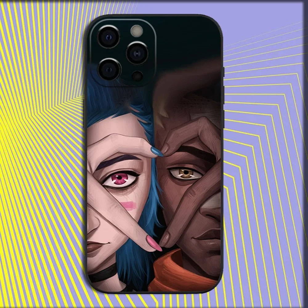 L-LOL Ekko Arcane Jinx Phone Case For iPhone 16,15,14,13,12,11,Pro,X,XS,Max,XR,Plus,Mini Soft Black Cover