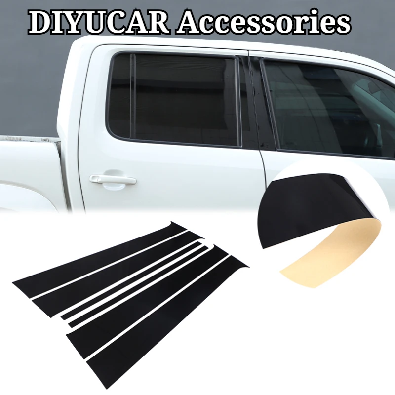 Für Volkswagen Amarok 2011-2018 PC Schwarze Auto-Fenster-Mittelsäulen-Aufkleber Dekoration Exterieur Auto-Zubehör