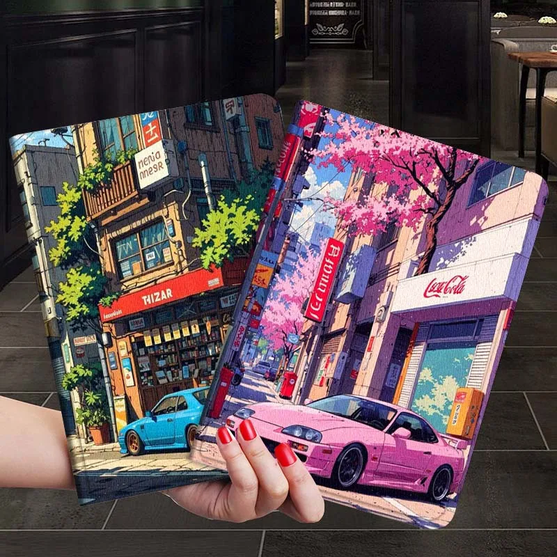

Anime Car illustration Tablet Case For Samsung Galaxy Tab S7 S8 S9 S10 FE Plus 12.4 13.1 Inch