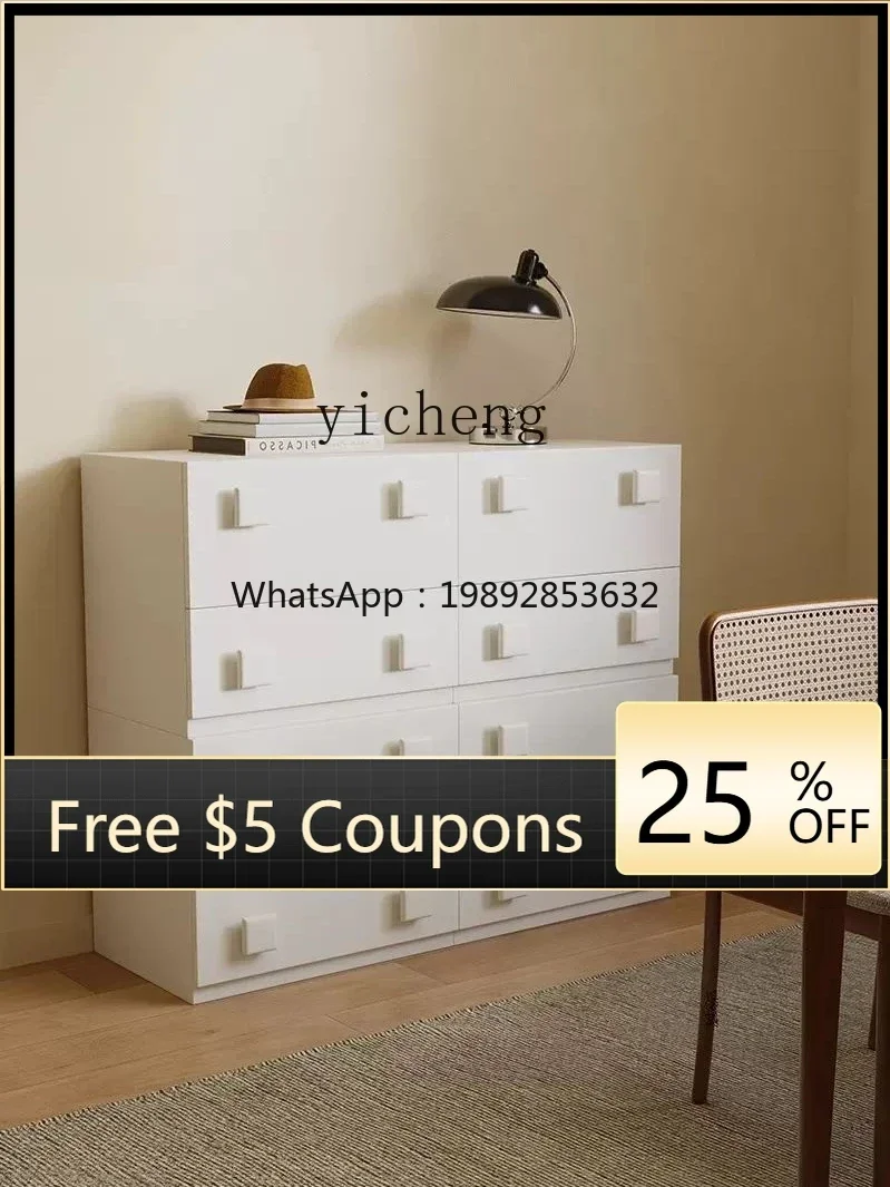 GX Cream Carmen TV Cabinet Locker Drawer Module Assembled Cabinet Living Room Sofa Side Cabinet Bedroom Bedside Table