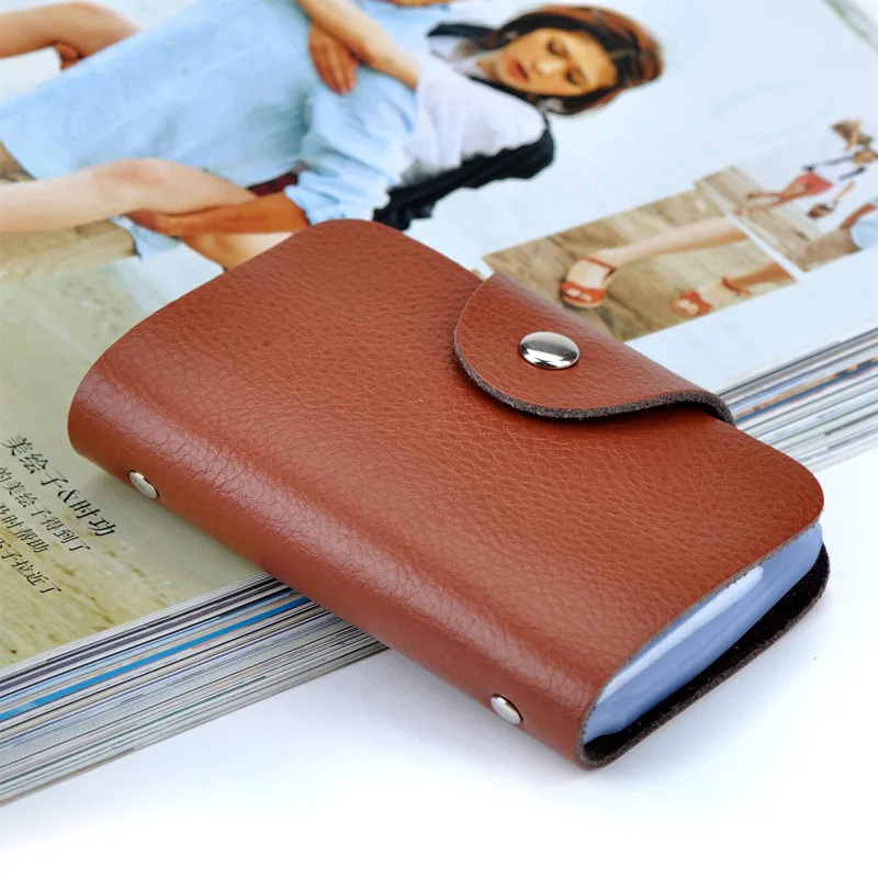 

Genuine Cow Leather Cardholder Fashion Women Men's Name Bank Credit Card Holder Wallet Bag Holiday Gifts