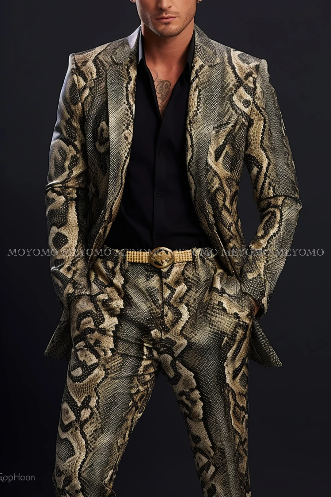 New Style Gold And Silver Shiny Fashion Casual Slim Jacket And Pants Two-piece Suit European And American Men's Nightclub Stage
