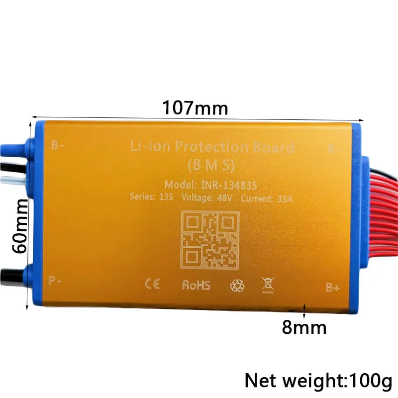 13S 48V 15A 25A 35A Li-ion Battery BMS PCM PCB with Balance Temperature Protection & on/off Switch Lithium Battery Accessories