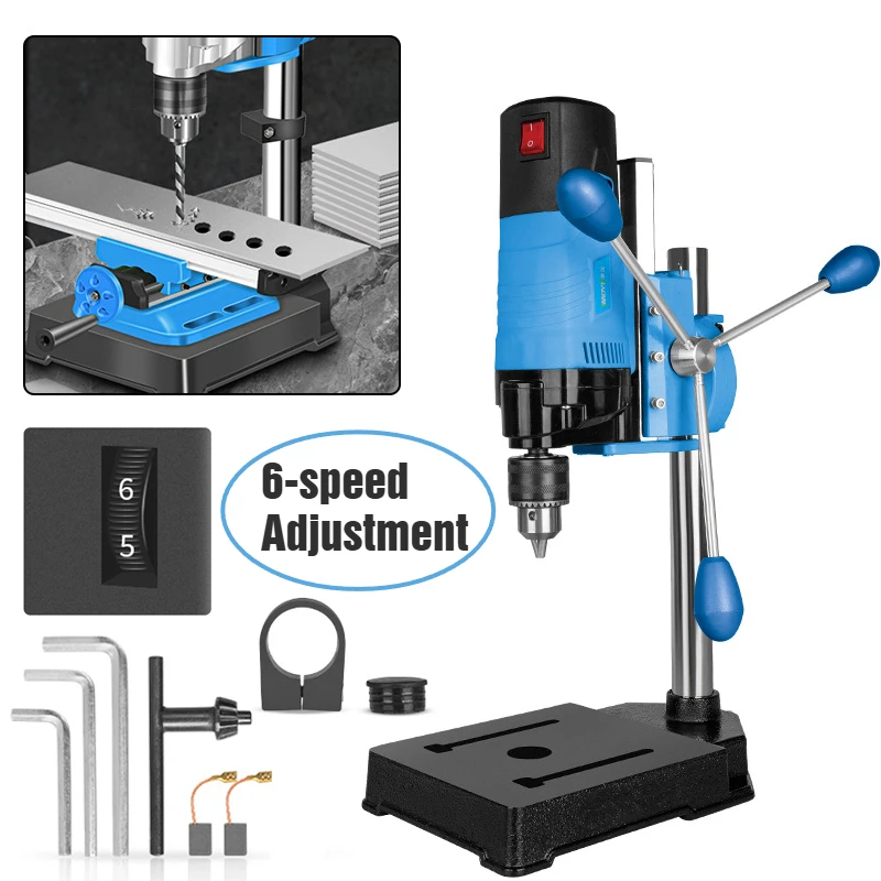 6-Speed Mini Benchtop Drill Press 2800RPM Drill Press Rotary Benchtop Drilling Machine 1200W Electric Portable Table Driller