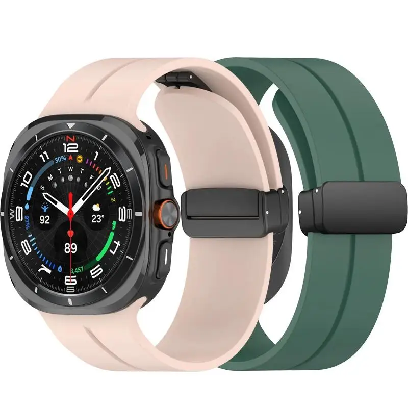 Cinturino in silicone con fibbia magnetica per Samsung Galaxy Watch Ultra 47mm Bracciale sportivo di ricambio per Galaxy Watch 7 Ultra Correa