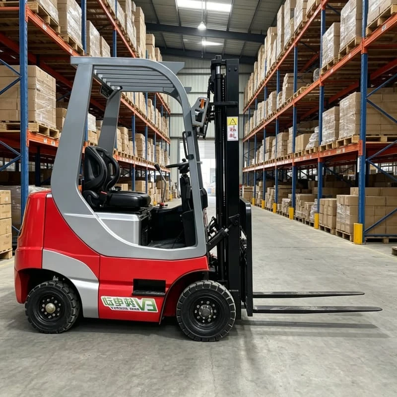 Industrial 4 Wheel Electric Forklift with Full Cab Enclosure for Outdoor Dusty Environment Construction Material Yard Customized