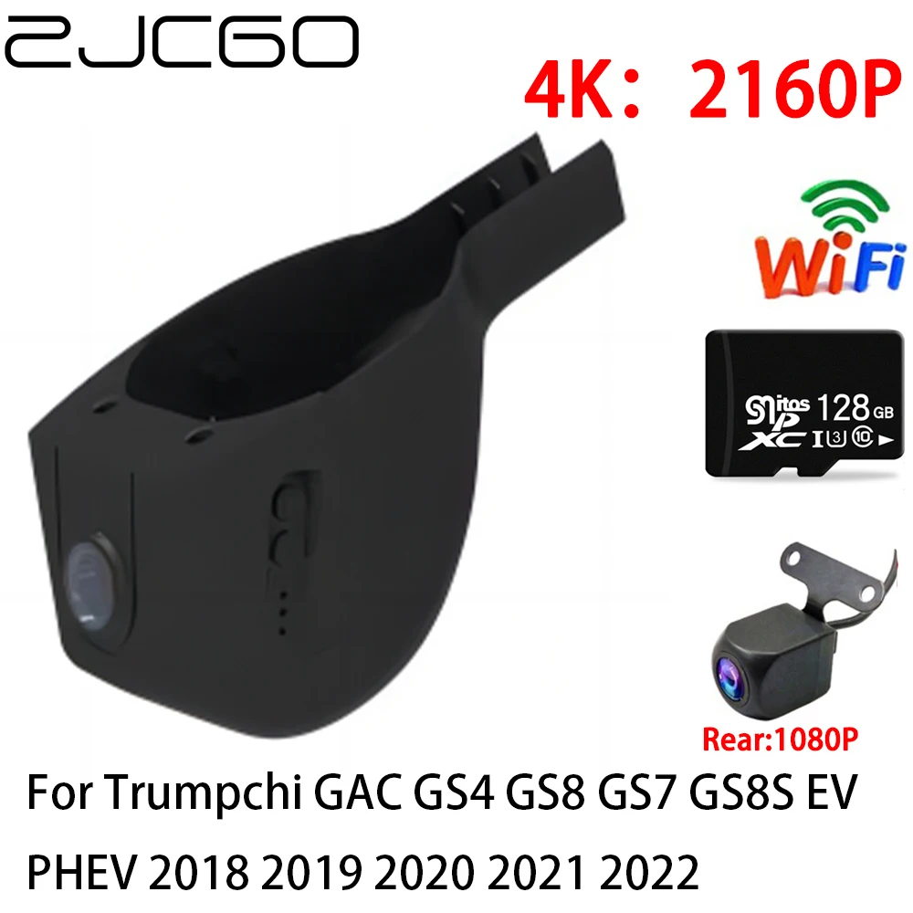 

ZJCGO 4K Car DVR Dash Cam Wifi Front Rear Camera 2 Lens 24h for Trumpchi GAC GS4 GS8 GS7 GS8S EV PHEV 2018 2019 2020 2021 2022