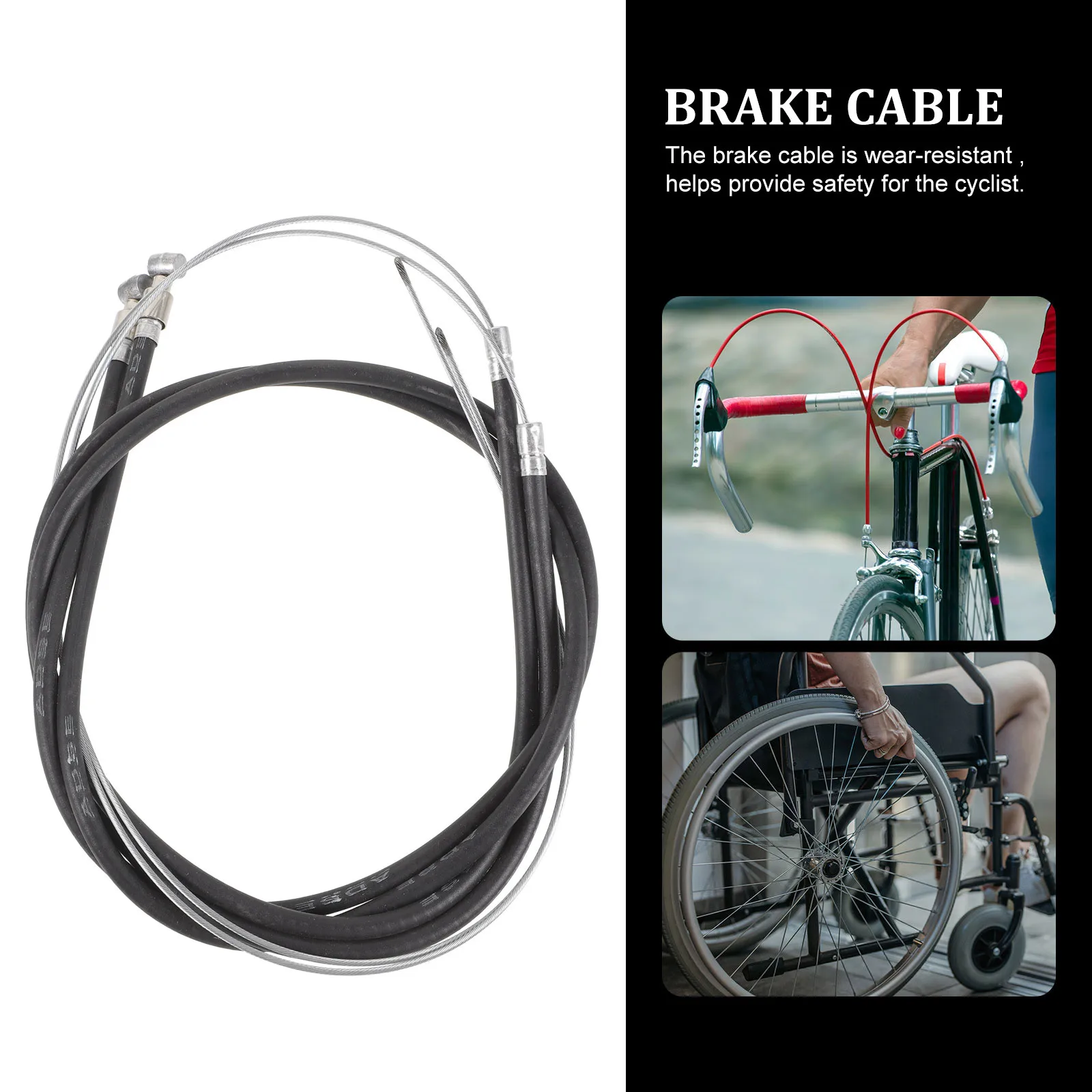

2Pcs Wheelchair Brake Cable Kit Flexible Durable Replacement Bike Brake Lines Front Rear Mountain Road Bike Accessories